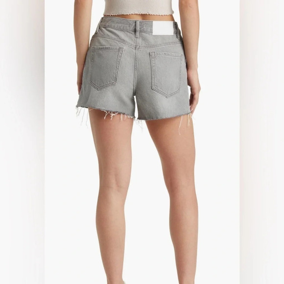 PacSun  Gray Asymmetrical Waistband Vintage Cut Off Denim Shorts(a1 - Picture 3 of 15